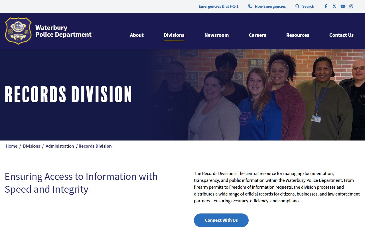 Waterbury Police Records Division