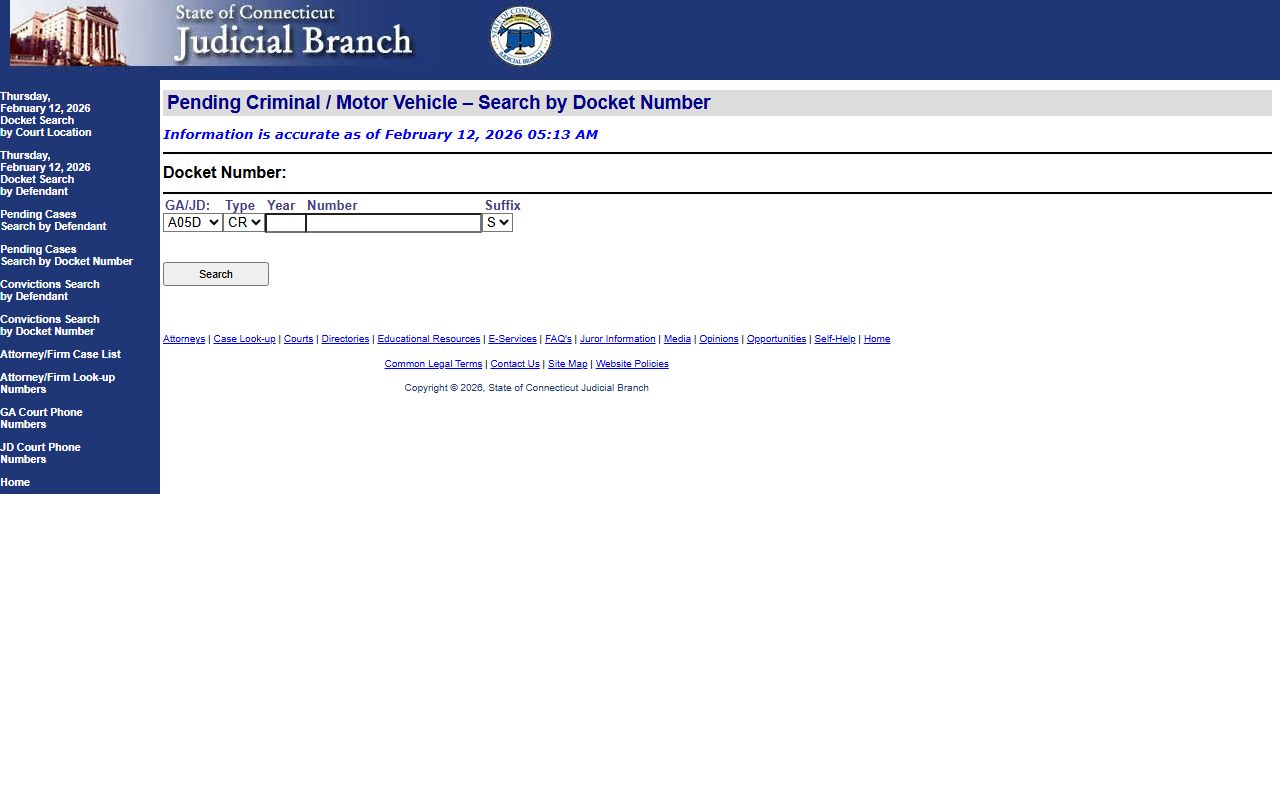 Connecticut pending case search